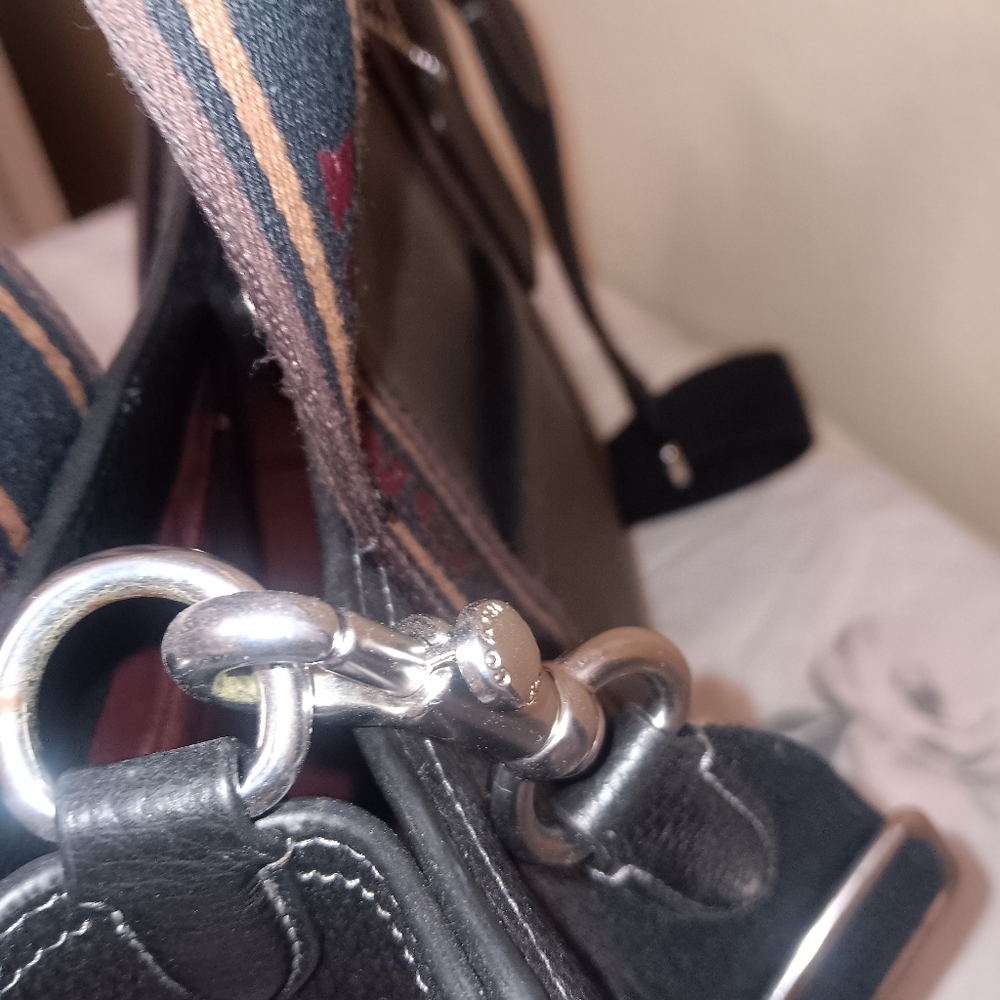 Coach Black and Brown Leather Smith Tote - Picture 7 of 12